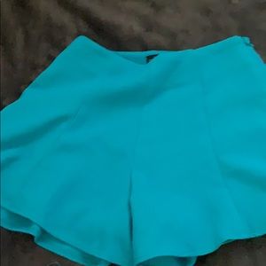 Teal flowy shorts
